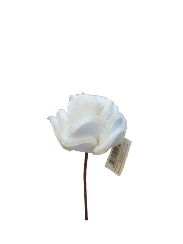 ROSA VELLUTO D.12 CM *1/6/24/144* BIANCO (EM33W)