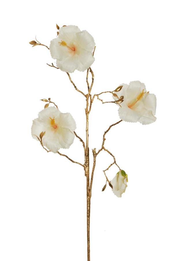 HIBISCUS SPRAY W/3 FLWS, 2 BUDS & G CREAM 80-374660