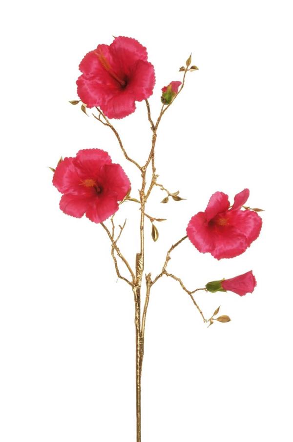 HIBISCUS SPRAY W/3 FLWS, 2 BUDS & G FUXIA 80-374691