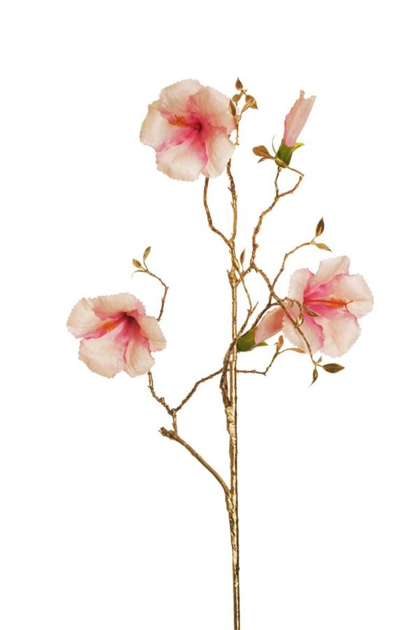 HIBISCUS SPRAY W/3 FLWS, 2 BUDS & G MAUVE 80-374684