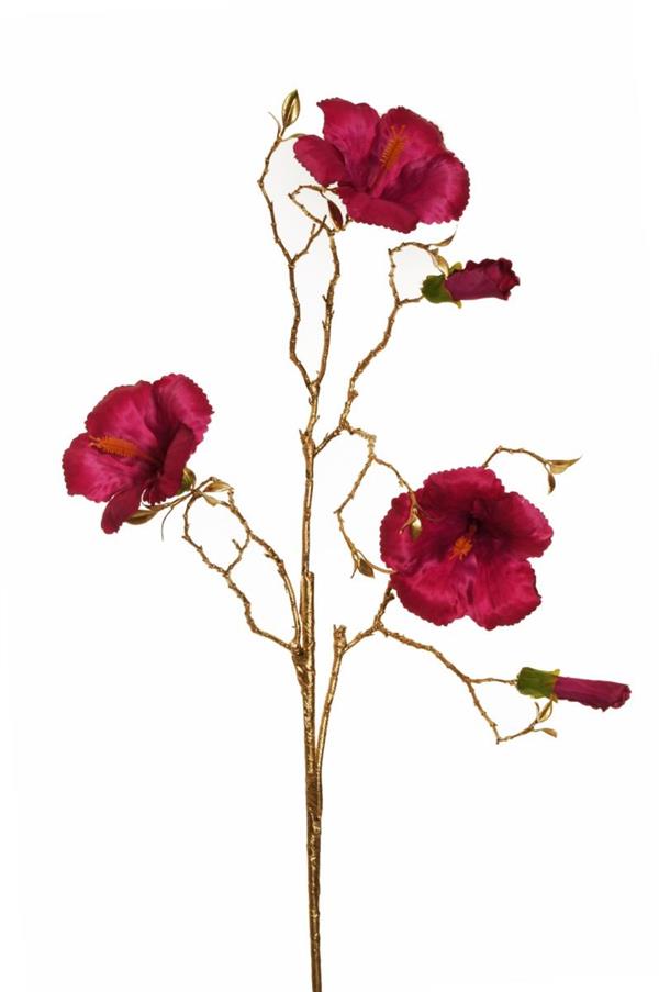 HIBISCUS SPRAY W/3 FLWS, 2 BUDS & G PURPLE 80-374707