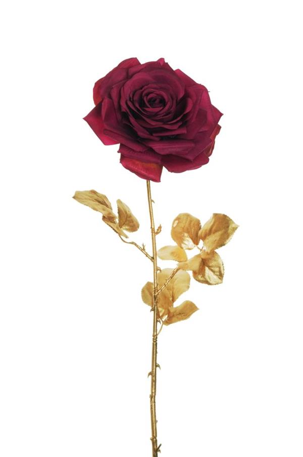 REGINA ROSE W/GOLDEN STEM & LVS HOL PURPLE 80-374837