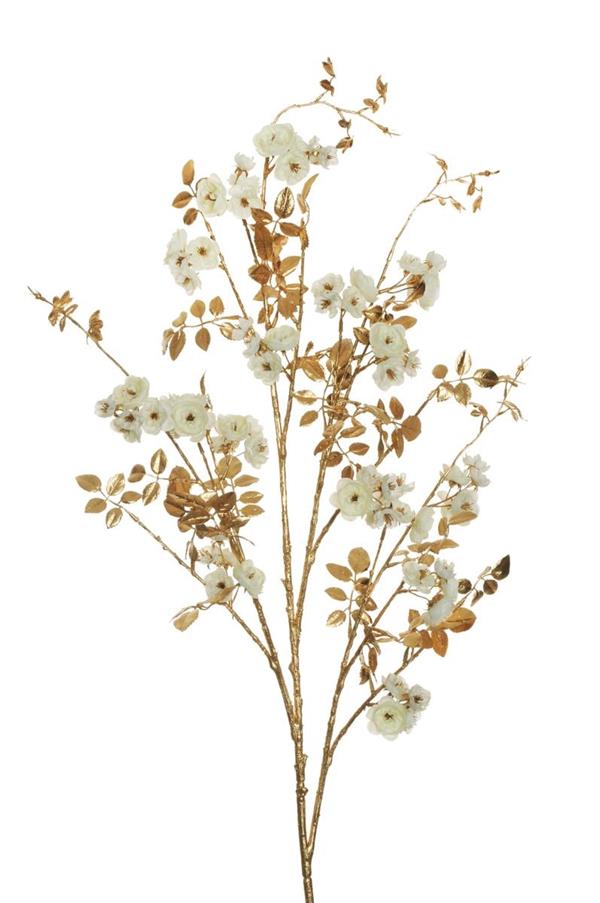 DOGWOOD ROSE LONG SPRAY W/METALLIC CREAM 80-436047