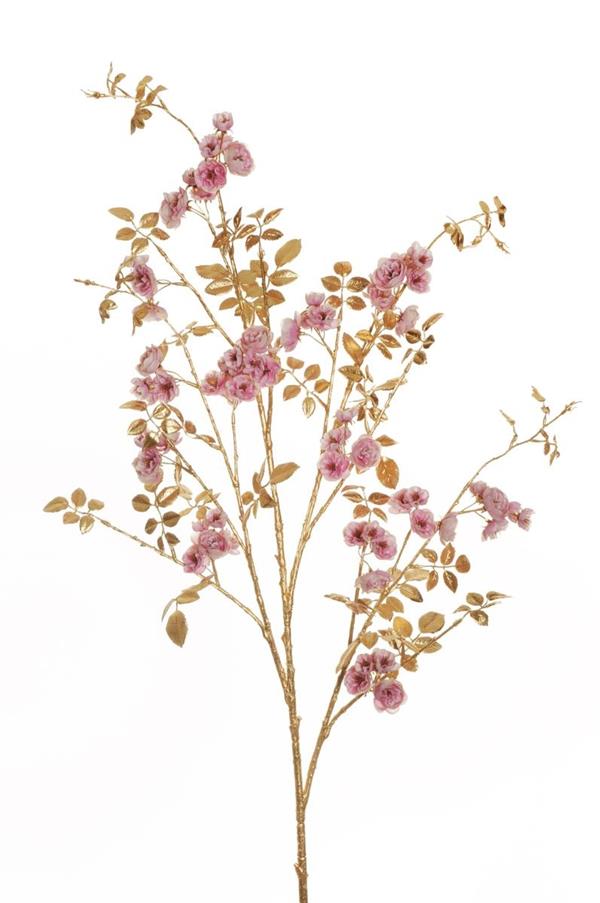 DOGWOOD ROSE LONG SPRAY W/METALLIC MAUVE 80-436054