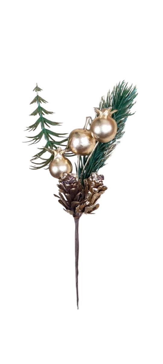 PICK BACCHE,ALBERO.PIGNA H.15.5CM *1/12/240/960* EM105/O GOLD