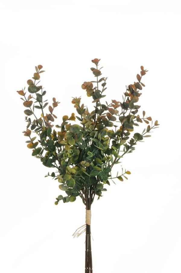 PLASTIC EUCALYPTUS BUNDLE X3,49 CM GREEN ORANGE 80-439017 *1/12*