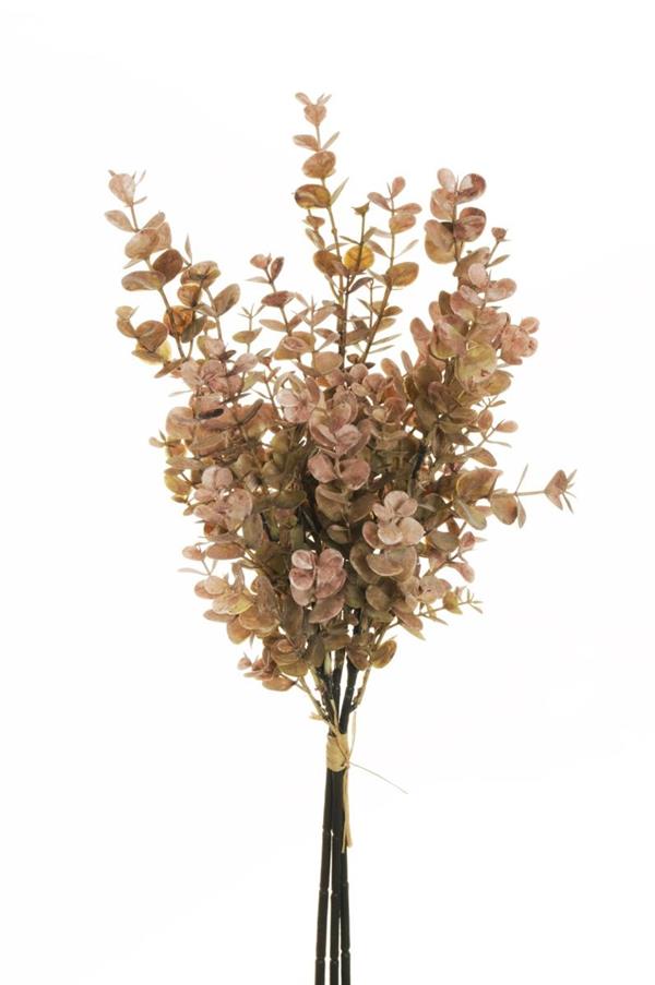 PLASTIC EUCALYPTUS BUNDLE X3,49 CM PINK BROWN 80-420404 *1/12*