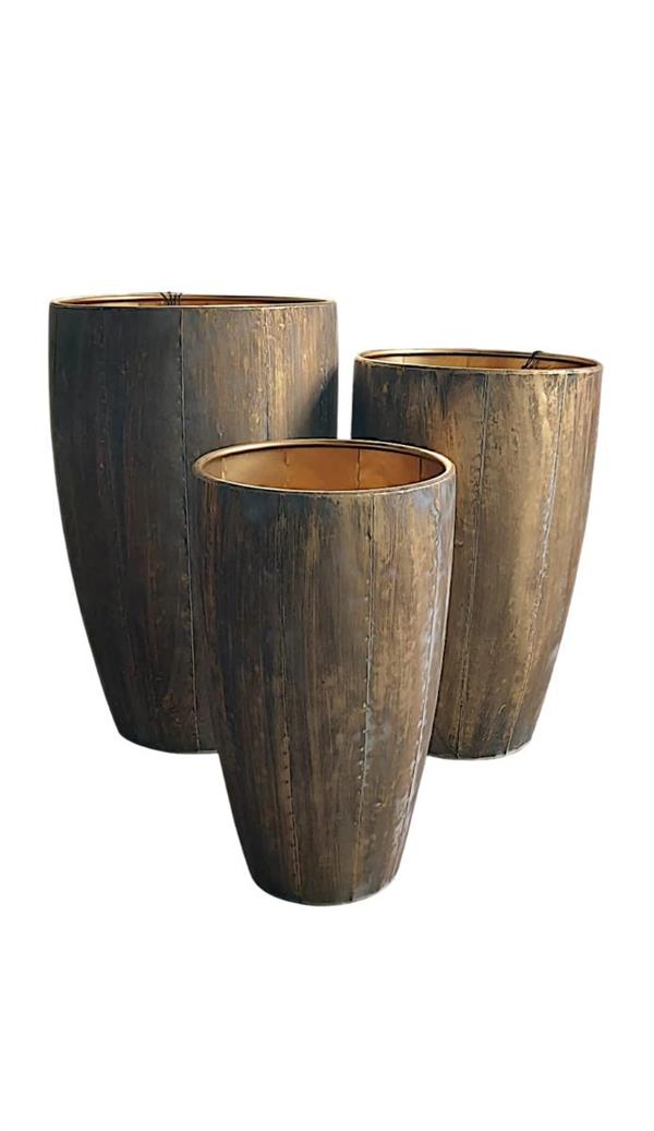 VASO S/3 ELEORA H62XD38/H55XD33/H46XD27CM BRASS/OTTONE 813462