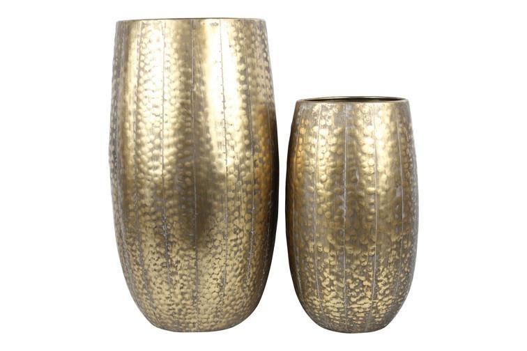 VASO S/2 ELONA H82XD37/H60XD28CM FERRO/NICHEL BRASS/OTTONE