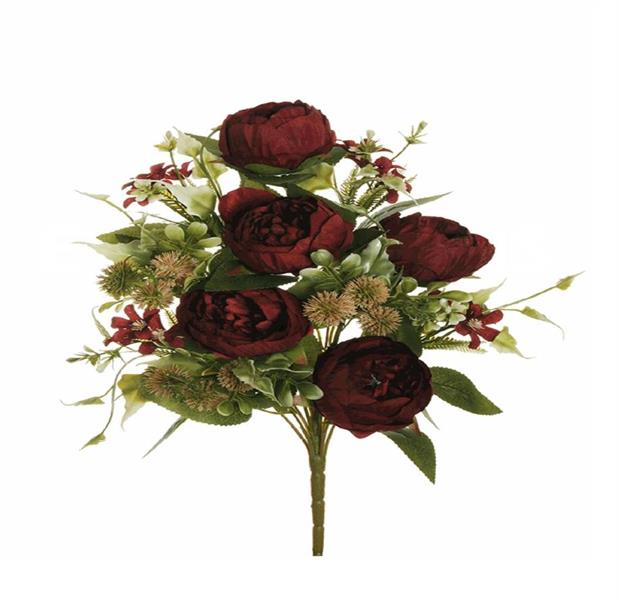 CLOSED PEONY,PL THISTLE,MINI X12 44CM *1/12/72* RED 80-441157