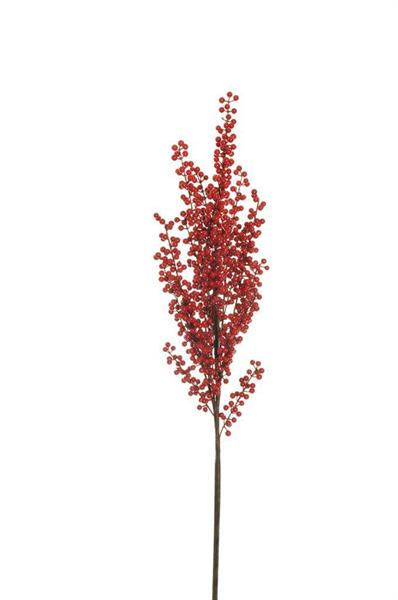 ILEX BERRIES HAND-WRAPPED BRANCH 120 CM RED *1/12*