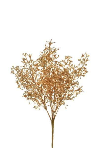 PLASTIC METALLIC LIMONIUM BUSH X7 36CM GOLD *1/24*