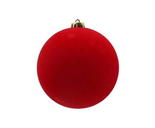 XMAS BALL PL.20CM PZ1 VELVET *1/18* ROSSO XBV200/R