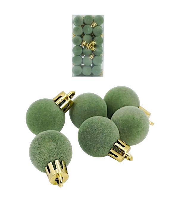 XMAS BALL PL 2.5CM CF.36PZ VELVET *36/120* VERDE XBV25/V