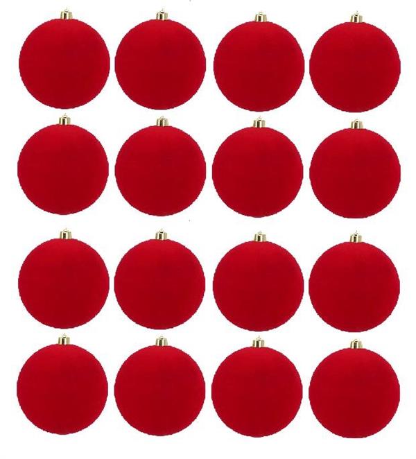 XMAS BALL PL 6CM CF.24PZ VELVET *24/720* ROSSO XBV60/R