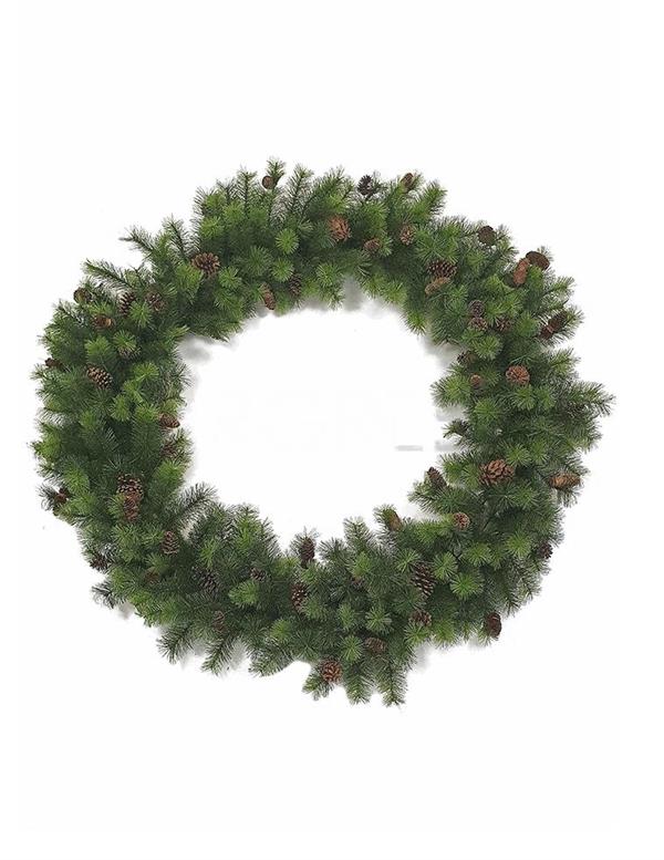 150CM PVC PINE WREATH W/243 TIPS 235-025C/W72_GR
