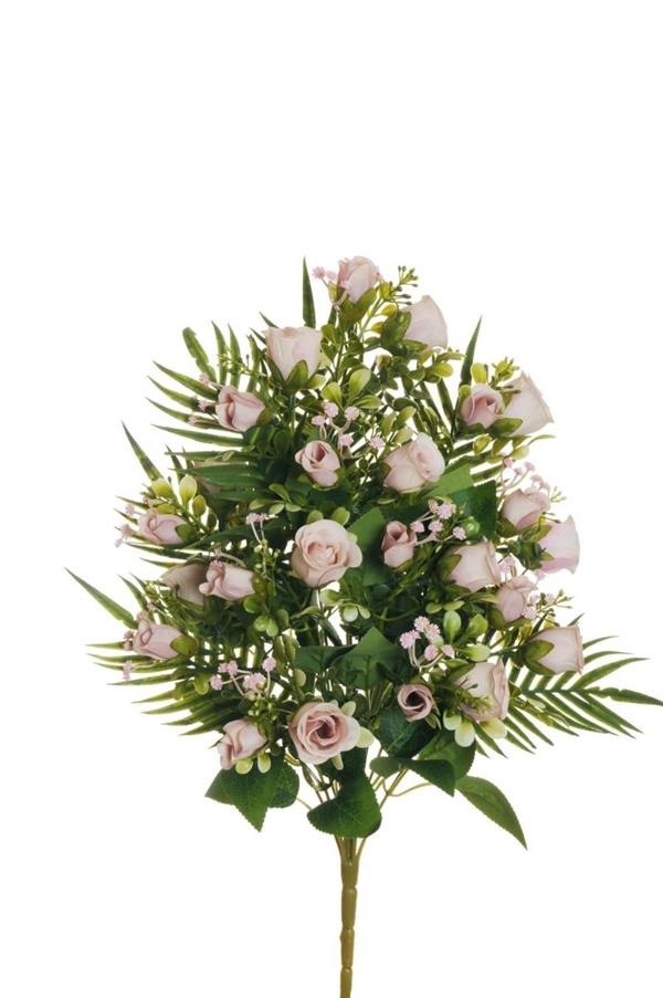 MINI ROSE BUD,EUCAL,GYPSO X12, 50 CM *12/72* LT PINK 80-441096