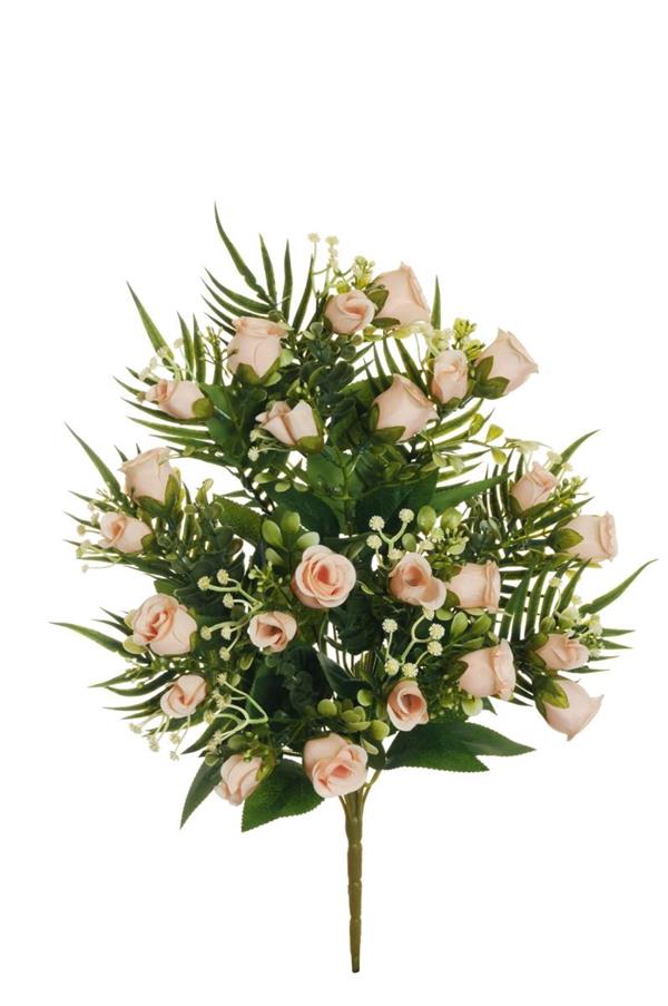 MINI ROSE BUD,EUCAL,GYPSO X12, 50 CM *12/72* SALMONE 80-441119