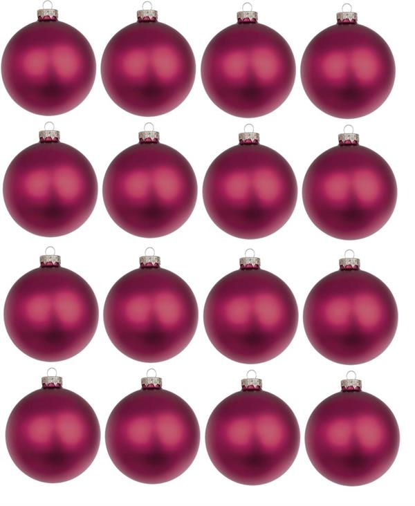 XMAS BALL PL.8CM CF.16PZ MATT *16/192* BORDEAUX XBM80/BX