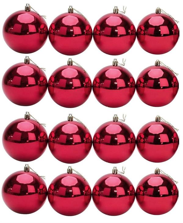 XMAS BALL PL 10CM CF.12PZ SHINING *12/108* BORDEAUX XBS100/BX