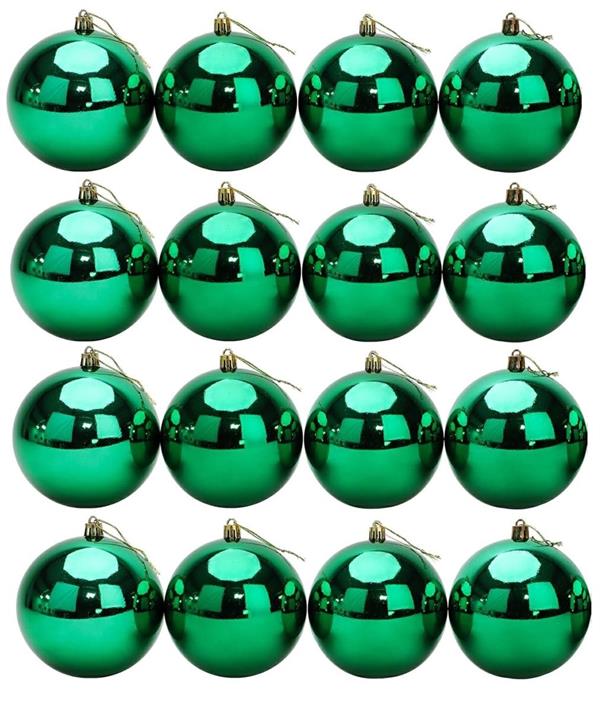 XMAS BALL PL 10CM CF.12PZ SHINING *12/108* VERDE XBS100/V