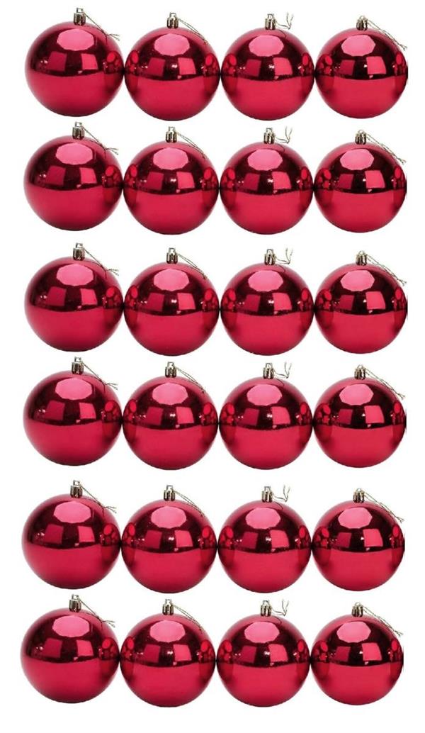 XMAS BALL PL 6CM CF.24PZ SHINING *24/720* BORDEAUX XBS60/BX