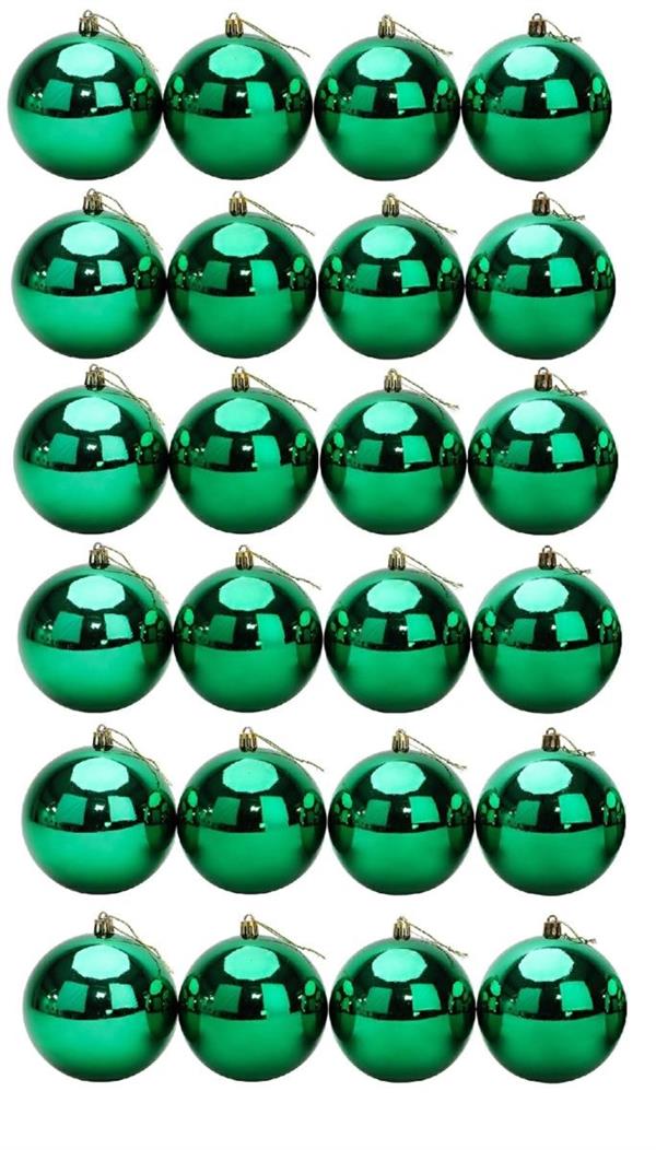 XMAS BALL PL 6CM CF.24PZ SHINING *24/720* VERDE XBS60/V