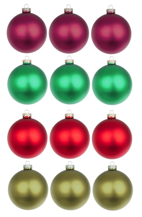 XMAS BALL PL 10CM CF.12PZ MATT *12/108*