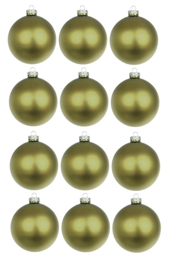 XMAS BALL PL 10CM CF.12PZ MATT *12/108* GOLD XBM100/G