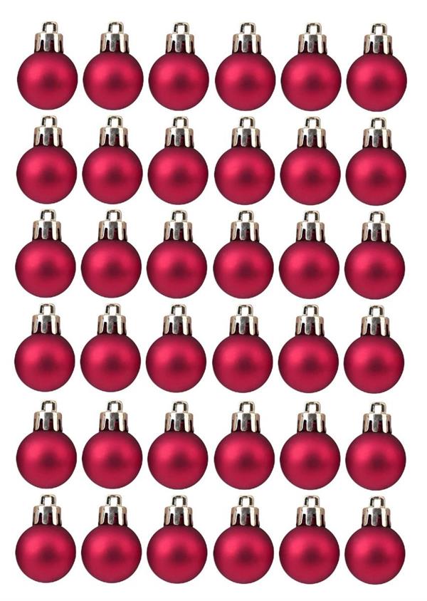 XMAS BALL PL 2.5CM CF.36PZ MATT *36/120* BORDEAUX XBM25/BX