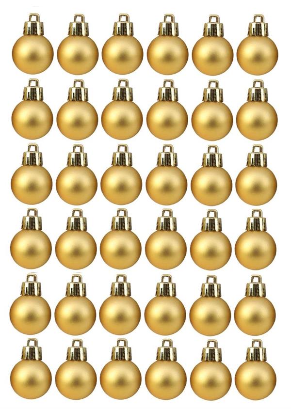 XMAS BALL PL 2.5CM CF.36PZ MATT *36/120* GOLD XBM25/G