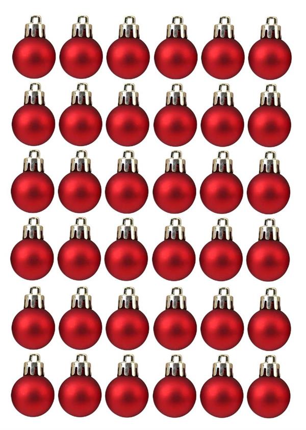 XMAS BALL PL 2.5CM CF.36PZ MATT *36/120* ROSSO XBM25/R