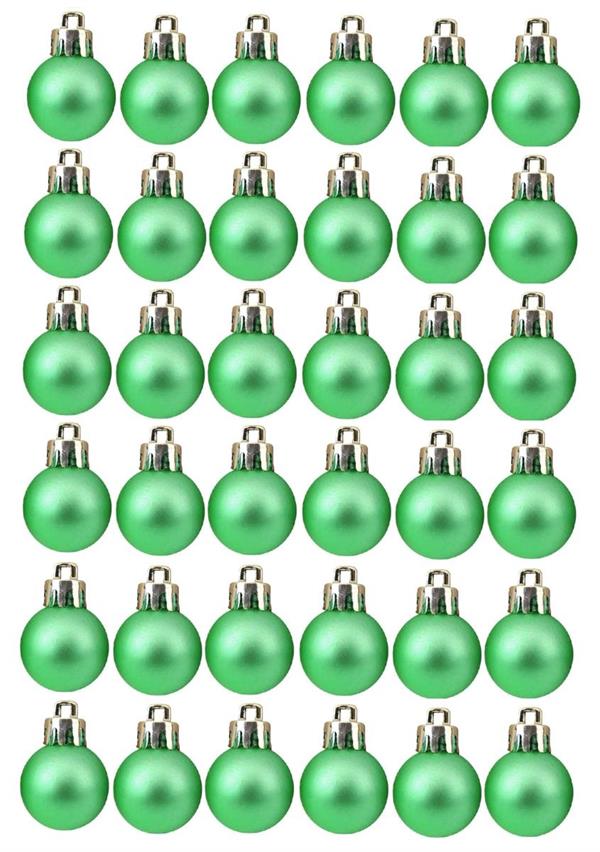 XMAS BALL PL 2.5CM CF.36PZ MATT *36/120* VERDE XBM25/V