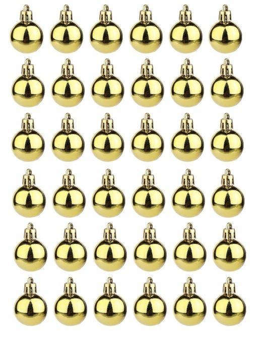 XMAS BALL PL 2.5CM CF.36PZ SHINING *36/120* GOLD XBS25/G