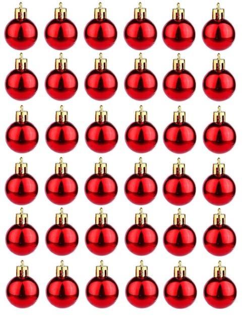 XMAS BALL PL 2.5CM CF.36PZ SHINING *36/120 ROSSO XBS25/R