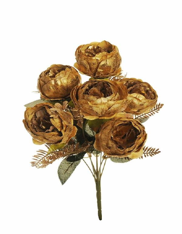 PEONY BUSH X6 W/GOLD TOUCH & GOLD *1/12* ORO 80-421135