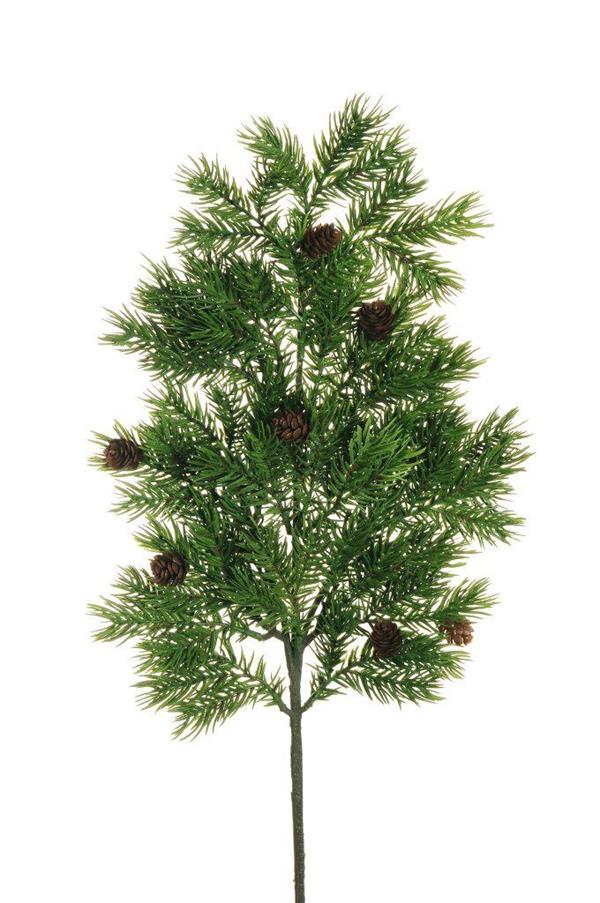 PLASTIC NEEDLE PINE SPRAY X28 W/7 GREEN