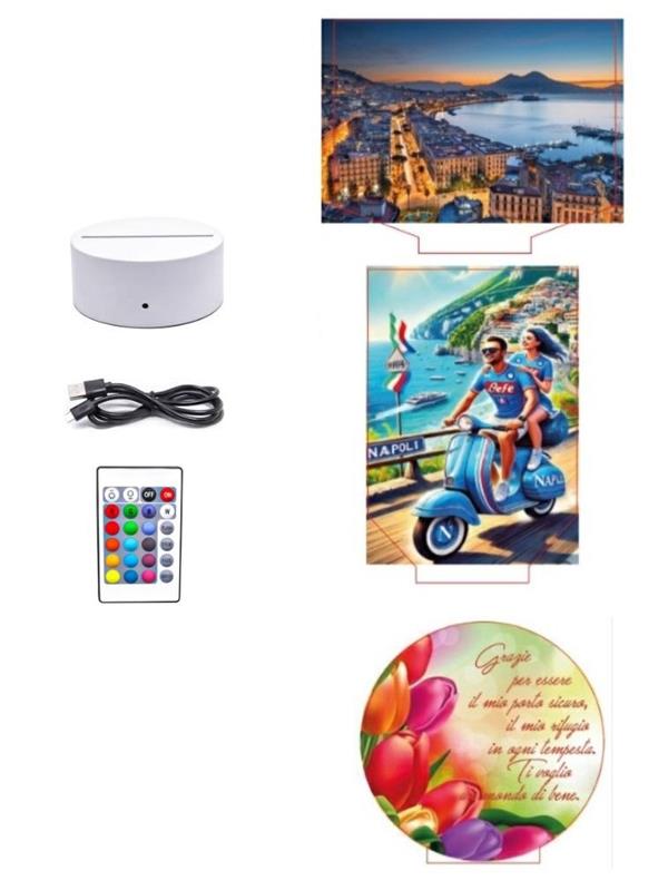 LAMPADA LED BIANCA C/TARGA IN PLEX