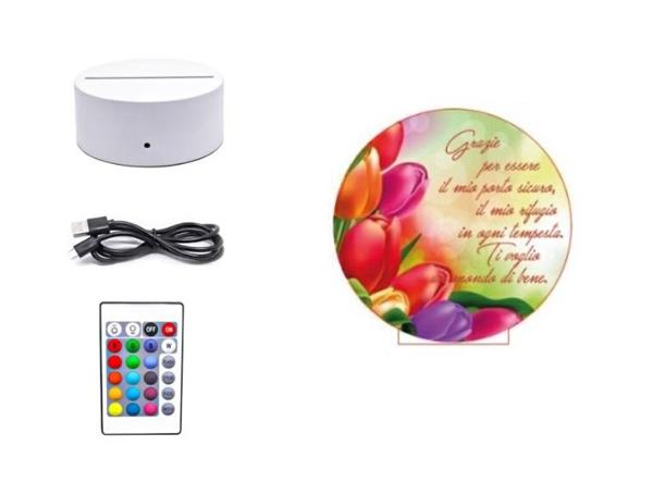 LAMPADA LED BIANCA C/TARGA IN PLEX TONDO MM4 D.15CM