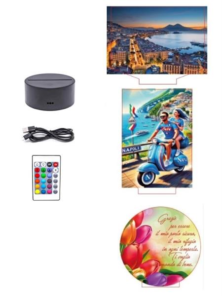 LAMPADA LED BLACK C/TARGA IN PLEX