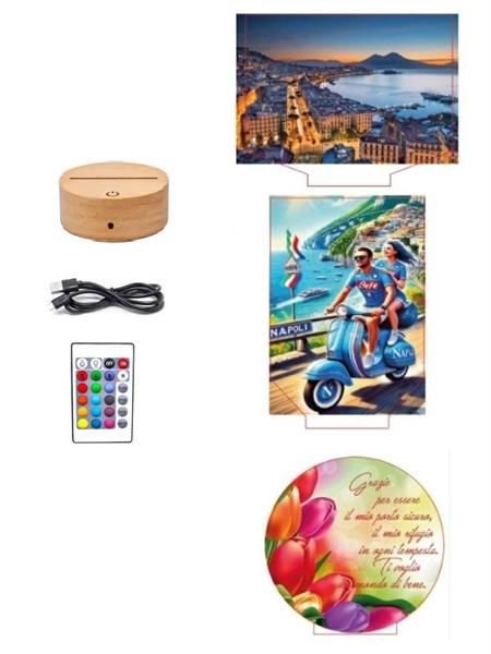 LAMPADA LED NATURALE C/TARGA IN PLEX MM4