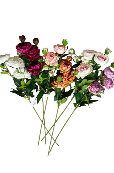 PEONIA 3 HEADS + 4 BUDS L.76CM *1/36/216*