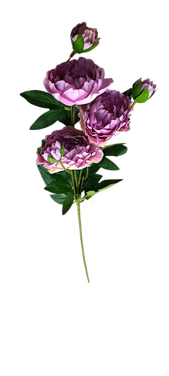 PEONIA 3 HEADS + 4 BUDS L.76CM *1/36/216* LILLA EM118/L