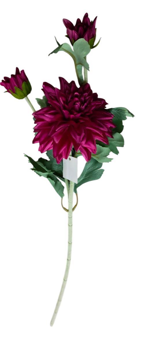 DALIA 1 HEAD + 2 BUDS L.63CM *1/24/240* BORDEAUX EM119/BX