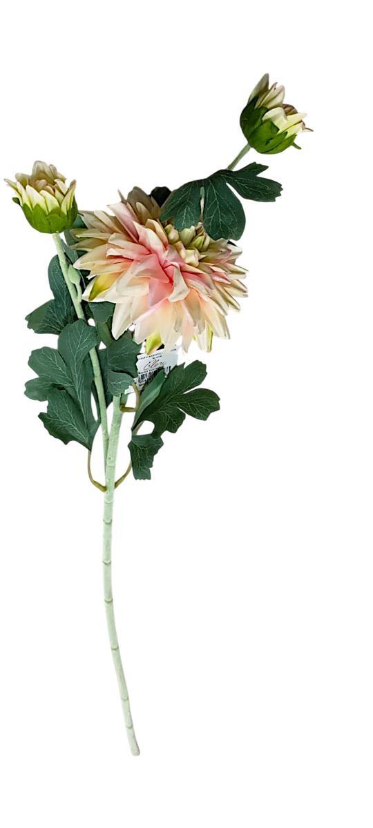 DALIA 1 HEAD + 2 BUDS L.63CM *1/24/240* LT PINK EM119/LP