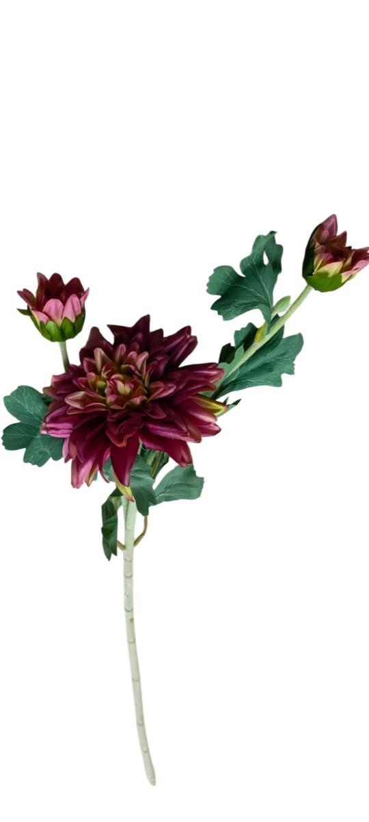 DALIA 1 HEAD + 2 BUDS L.63CM *1/24/240* PURPLE EM119/PU
