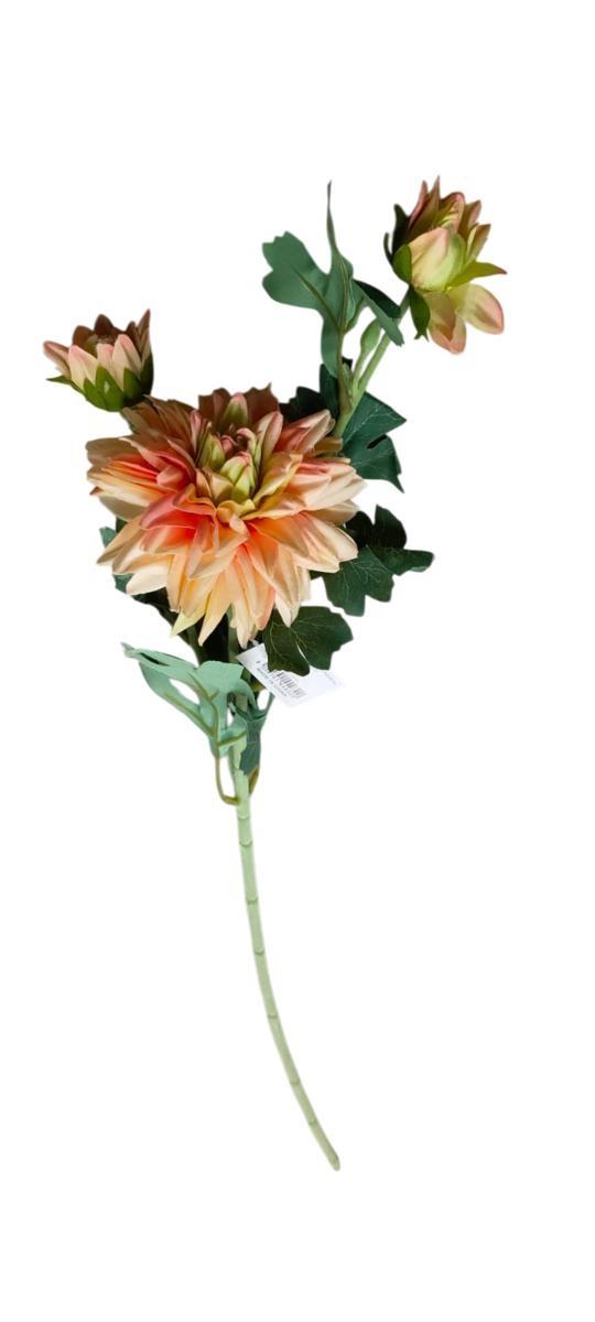 DALIA 1 HEAD + 2 BUDS L.63CM *1/24/240* SALMON EM119/SA