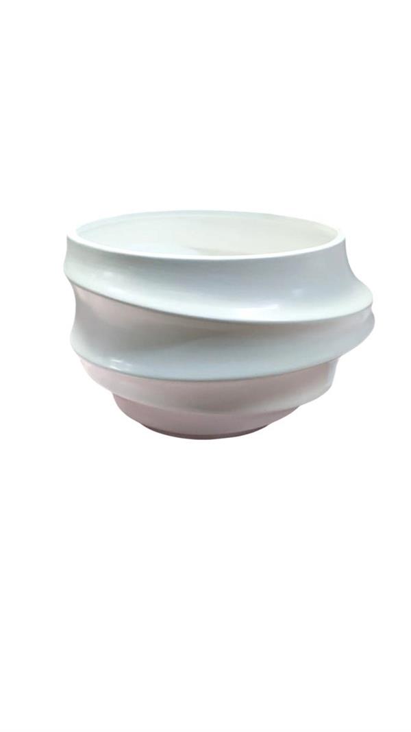 VASO ONDA ANOMALA CERAMICA D.24 H.17 CM BIANCO C27 *1/8*