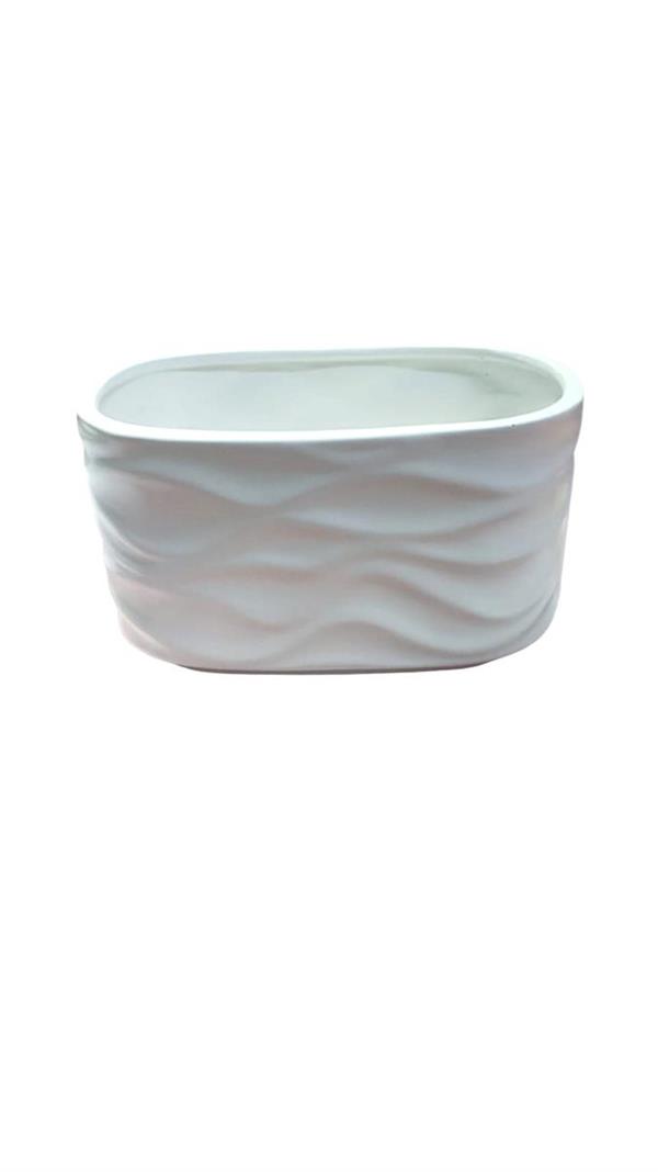 VASO SATURNO CERAMICA 23.5*14 H.14CM BIANCO C32 *1/18*