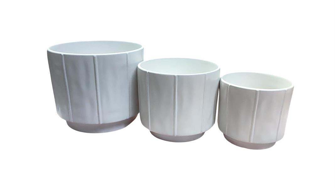 S/3 VASO KORA CERAMICA D13H12CM-D16H14-D20H17CM C42 *1/6*